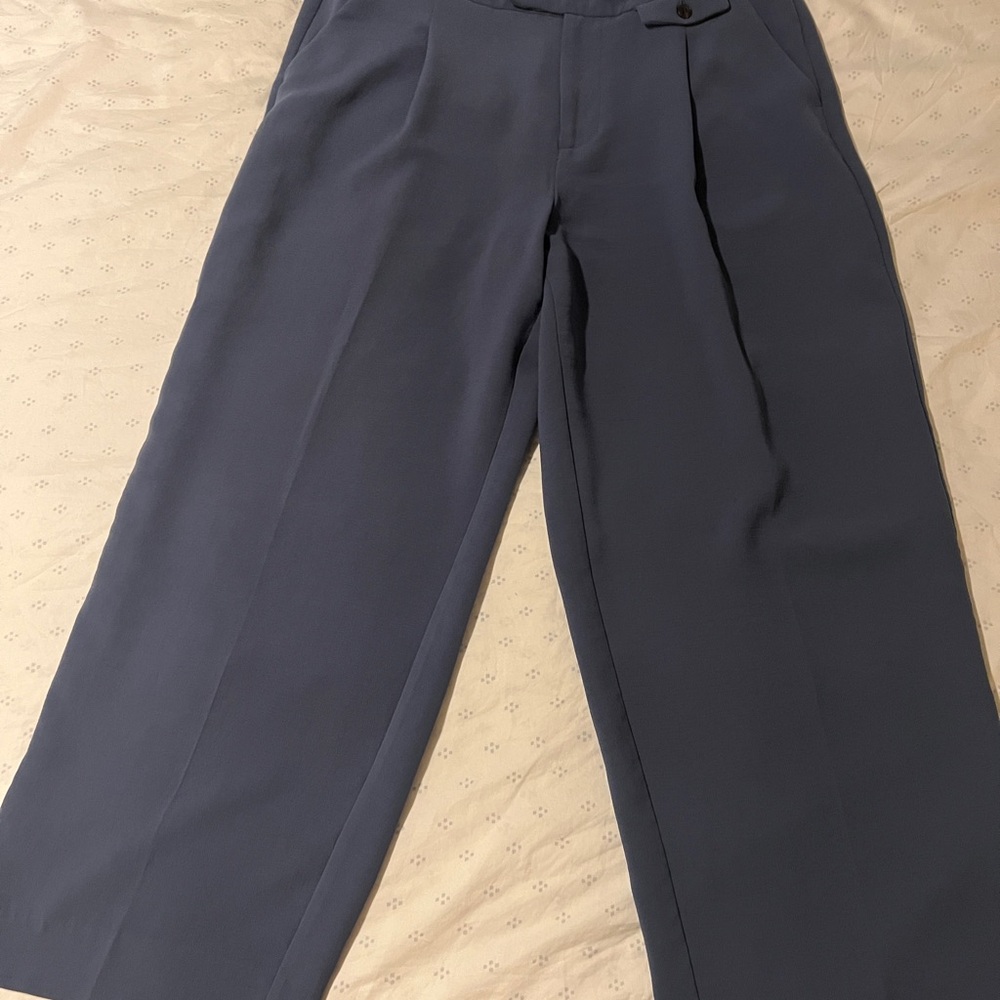 Madewell Wide-Leg Trousers in Slate Blue